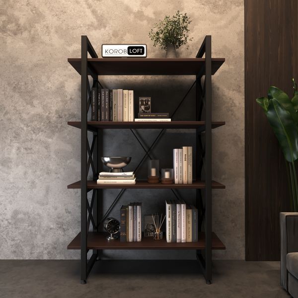 Стеллаж Loft на 4 полочки (1370х900х400) для дома и офиса (венге) ZLZSJ053 фото