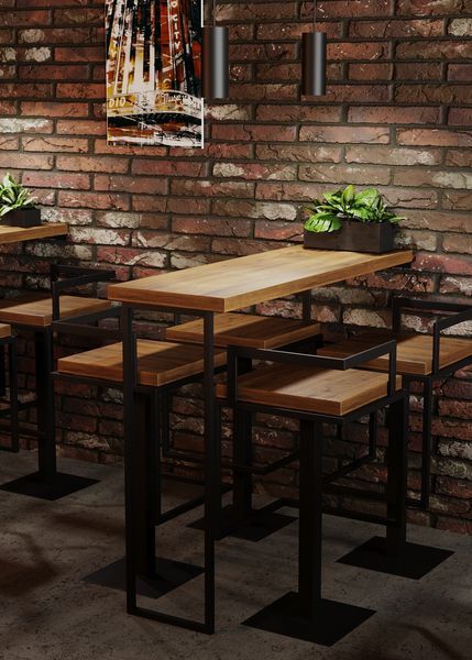Барний стілець у стилі лофт De Loft UrbanSteel d1 фото