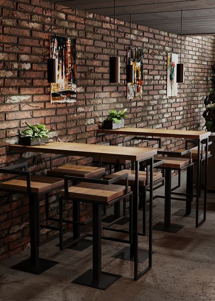 Барний стілець у стилі лофт De Loft UrbanSteel d1 фото