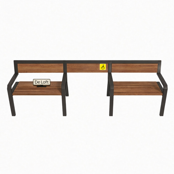 Лавка для зон ожидания с местом для кресла колесного в стиле лофт De Loft AccessBench AccessBench1 фото