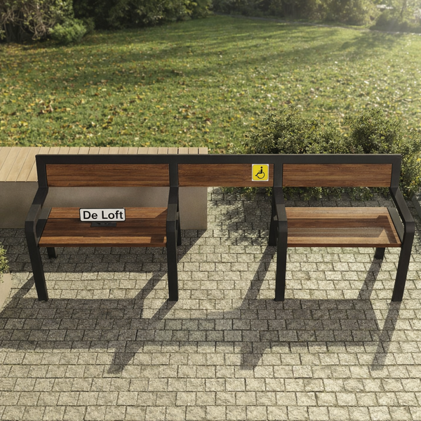 Лавка для зон ожидания с местом для кресла колесного в стиле лофт De Loft AccessBench AccessBench1 фото