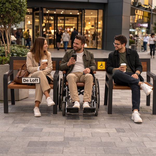 Лавка для зон ожидания с местом для кресла колесного в стиле лофт De Loft AccessBench AccessBench1 фото