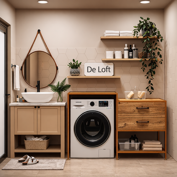 Тумба для пральної машини з висувними шухлядами в стилі лофт&nbsp;De Loft LaundryFrame v20100 фото